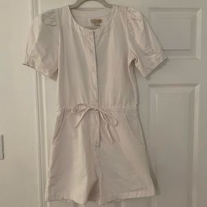 Gianni Bini white denim romper NWOT sz XS